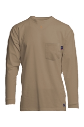 Mens Lapco 6 oz FR Pocket T-Shirts Shirt | Khaki 